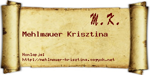 Mehlmauer Krisztina névjegykártya